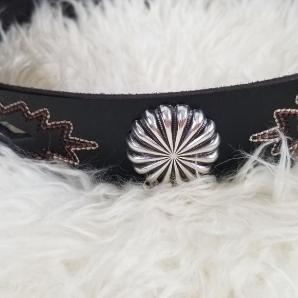 Women's Nocona Black Silvertone Rhinestone Western Belt Size Large - Picture 3 of 16